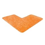 WohnDirect Badezimmerteppich L Form Orange - Badematte rutschfest 50x100x100 cm - Badteppich Set für…
