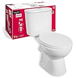 'aquaSu® Basic WC-Kombination 374, Stand WC spülrandlos, Tiefspüler, Abgang waagerecht, Thermoplast…