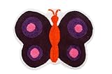 Homescapes Kinderteppich lila Schmetterling Bunter Teppich, Vorleger 55 x 80 cm. Farben: lila und orange.…