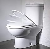 Garden Mile® Universal-Ersatz-WC-Sitz, weiß, mit Absenkautomatik, D-förmig, mit Befestigungselementen…