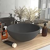 HOMIUSE Luxus-Waschbecken Rund Matt Dunkelgrau 32,5x14 cm Keramik Waschbecken Waschtisch Aufsatzwaschbecken…