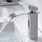 kisimixer Wasserhahn Bad Wasserfall, Waschtischarmatur für Badezimmer, Modern Einhandmischer Armatur…
