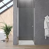Duschtür Glas 75 cm breit Verstellbereich 74-76,5 cm 187 hoch Nischentür Dusche einstellbar ohne Rahmen…