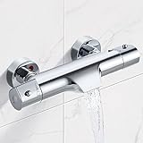 Solepearl Wasserfall Badewannenarmatur mit Thermostat 2 Funktionen Duscharmatur für Dusche und Badewanne,…