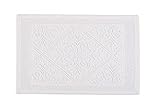 HomeLife Badteppich aus Baumwolle, weiß, 50 x 80 cm, saugfähig, aus Relief, mit Rutschfester Unterseite,…