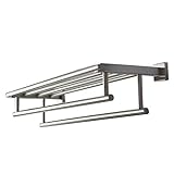Qt Premium modernes Doppelbett zum Aufhängen Quadruple Handtuch Bar Rack w/quadratisch Basis (61 cm)-gebürstet,…