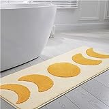 Decozion Boho-Badezimmerteppich, Läufer – Rutschfester und wasserabsorbierender Halbmond-Teppich – Boho-Badeteppich…