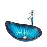 HomeLava Modern Glas Waschbecken Aufsatzwaschbecken unregelmäßige Form aus gehärtetem Glas Handwaschbecken…