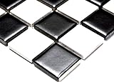 Keramik Mosaik Schachbrett schwarz weiß matt Mosaikfliese Fliesenspiegel MOS18-0305/1 Mosaikmatte
