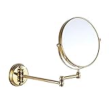 7Trees-Retro Badezimmer zusammenklappbar Wandhalterung Make-up Spiegel Flip Teleskop Beauty Spiegel Gold