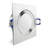 CONCEPTRUN LED Einbaustrahler Feuchtraum mit Schutzglas und Dichtungsring für Dusche/Bad/Vordach eckig…