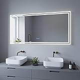 AQUABATOS 140x70 cm LED Badspiegel Wandspiegel Badezimmerspiegel mit Beleuchtung lichtspiegel Dimmbare…