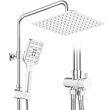 Rainsworth Duschsystem ohne Armatur Chrom - 25 * 25cm Quadratisch Regendusch Dusche Set, Duschgarnitur…