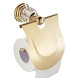 CASEWIND Goldener Toilettenpapierhalter, Klorollenhalter Gold, Klopapierhalter Kristall mit Deckel Wandmontage…