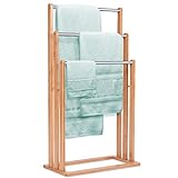 GIANTEX Handtuchständer freistehend Bambus, Badehandtuchständer Handtuchhalter Badetuchhalter mit 3…