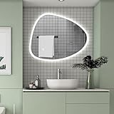 Badspiegel 80×65cm Spezial Rund 3 Lichfarbe dimmbar Memory Wand/Touchschalter Anti-Beschlag Badezimmerspiegel…