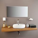 glasshop24 Badezimmer-Spiegel Wandspiegel Bad-Spiegel Silber | Spiegel ohne Rahmen, Spiegel zum Aufhängen mit Befestigungsset | Hochglanzpolierte Kanten | BxH 50x80 cm