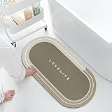 Badezimmer-Teppichmatte, schnell trocknend, rutschfest, super saugfähig, waschbar, Kieselalgenschlamm,…