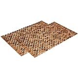 WohnDirect rutschfeste Holz Badematte Natur 2er Set 60x100 - Nachhaltige, Robuste Holzmatte für Badezimmer,…