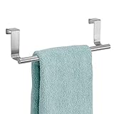 mDesign Handtuchhalter ohne Bohren montierbar - Handtuchhalter Küche - einfach über Küchen- & Schranktür…