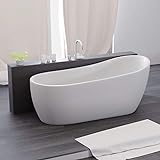 Tronitechnik® Freistehende Badewanne KASOS Maße ca. 170 x 80 x 72cm Wanne - Füllmenge 200 Liter, aus…