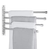 KES Handtuchhalter Schwenkbar Handtuchstange 4 Stangen Badetuchhalter Edelstahl SUS304 Badezimmer Handtuch…