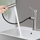 Mursche Wasserhahn Bad Waschtischarmatur Waschbecken - Ausziehbar Armatur Gebürstet Mischbatterie mit…