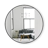 Umbra Hub Wandspiegel – Runder Spiegel für Diele, Badezimmer, Wohnzimmer und Mehr, Schwarz, 94 cm Durchmesser