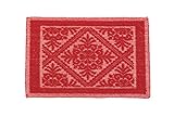 HomeLife Badezimmerteppich aus roter Baumwolle, 50 x 80 cm, saugfähig, aus Relief, mit Rutschfester…