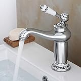 Retro Bad Wasserhahn Messing Waschbecken Wasserhahn für Badezimmer, Küche, Vintage Waschtischarmatur…