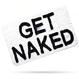 Jevuoyee 50,8 x 81,3 cm Get Naked Badematte, lustige Badezimmerteppiche, Schwarze Teppiche für Badezimmer,…
