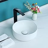 Davivy 40.6 cm quadratisches Waschbecken mit Pop-Up-Ablauf, Badezimmer-Waschbecken, Badezimmer-Waschbecken…