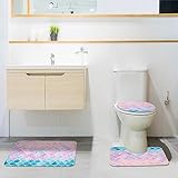 3-teiliges Meerjungfrau-Badezimmerteppich-Set, ultraweich und saugfähig, zotteliger Plüsch-Badeteppich,…