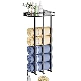 Ovicar Handtuchhalter für Badezimmer – Wandmontage, gerollte Handtücher, Aufbewahrung mit Metallregal…