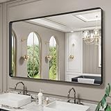 LOAAO 152,4 x 76,2 cm, schwarzer Metallrahmen, Badezimmerspiegel für Wand, mattschwarz, Badezimmer-Schminkspiegel,…
