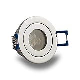LED Einbaustrahler Chrom - rund 3W neutralweiß flach und schmal 12V MR11 - IP44 für Bad, Außenbereich…