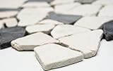 Mosaik Bruch/Ciot mix BianconeJava Marmor Naturstein Küche, Mosaikstein Format: 15-69x8 mm, Bogengröße:…