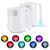 RANRAO 5 Stück 16 Farben Toilettenschüssel LED Nachtlicht, Bewegungsmelder-aktiviertes LED Licht, WC-Sensor-Licht,…