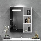 OFCASA Badezimmer-Spiegelschrank mit 1 Tür, mit LED-Lichtern, Wandmontage, Aufbewahrungsschrank mit…