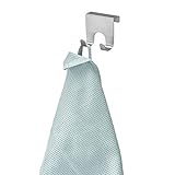 iDesign Forma Handtuchhalter ohne Bohren, kleiner Türhaken aus Edelstahl, silberfarben