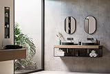 BERNSTEIN® Badezimmerspiegel 8144B oval mit Leichtmetallrahmen in Schwarz Wandmontage Wandspiegel Badspiegel…
