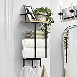 Luxspire Handtuchhalter Wand Montage, Gästehandtuchhalter Badezimmer Handtuchregal mit Bohren Handtuchhaken…