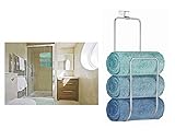 iDesign Classico Badetuchhalter zum Hängen über die Duschtür, Chrom, Silber