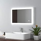 EMKE LED Badspiegel 40x60cm Badezimmerspiegel mit Beleuchtung kaltweiß Lichtspiegel Wandspiegel mit…