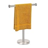Handtuchhalter Ständer mit schwerem Sockel, Handtuchhalter für Badezimmer (Edelstahl, gebürstetes Nickel)