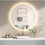 HOKO® Runder LED Badspiegel 60cm Cottbus. Designspiegel mit LED Licht, Bad Wandspiegel LED beleuchtet…