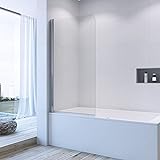 Duschwand für Badewanne 80 x 140 cm Faltwand Glas 1 teilig mit Nano Beschichtung Badewannenaufsatz Duschabtrennung…