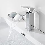 Wasserfall Wasserhahn Bad Chrom, Dolinvo Armatur badezimmer aus Edelstahl, Waschtischarmatur für Bad…