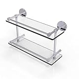 Allied Precision Industries Allied Brass P 1000 2 Gal Inch Tempered Double Gallery Rail Glass Shelf…