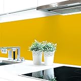 Küchenrückwand Gelbtöne Unifarben Premium Hart-PVC 0,4 mm selbstklebend, Größe:340 x 60 cm, Ral-Farben:Maisgelb…
